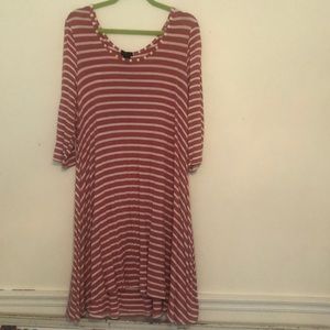 Pink and white striped dress